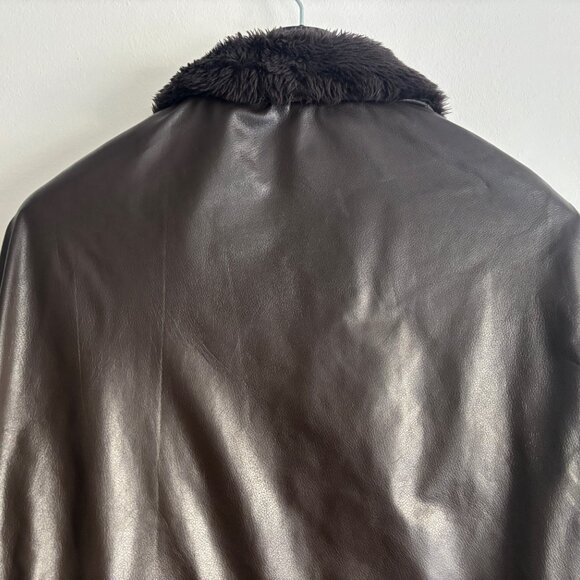 Excelled Brown Leather Aviator Bomber G-1 Jacket- Sherpa Collar, Patches -XL-XXL - Picture 11 of 15